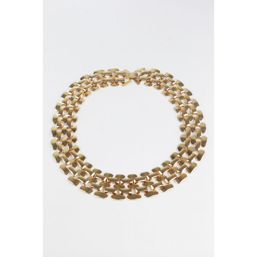 Lovemystyle Gold Chainmail Design Choker Necklace