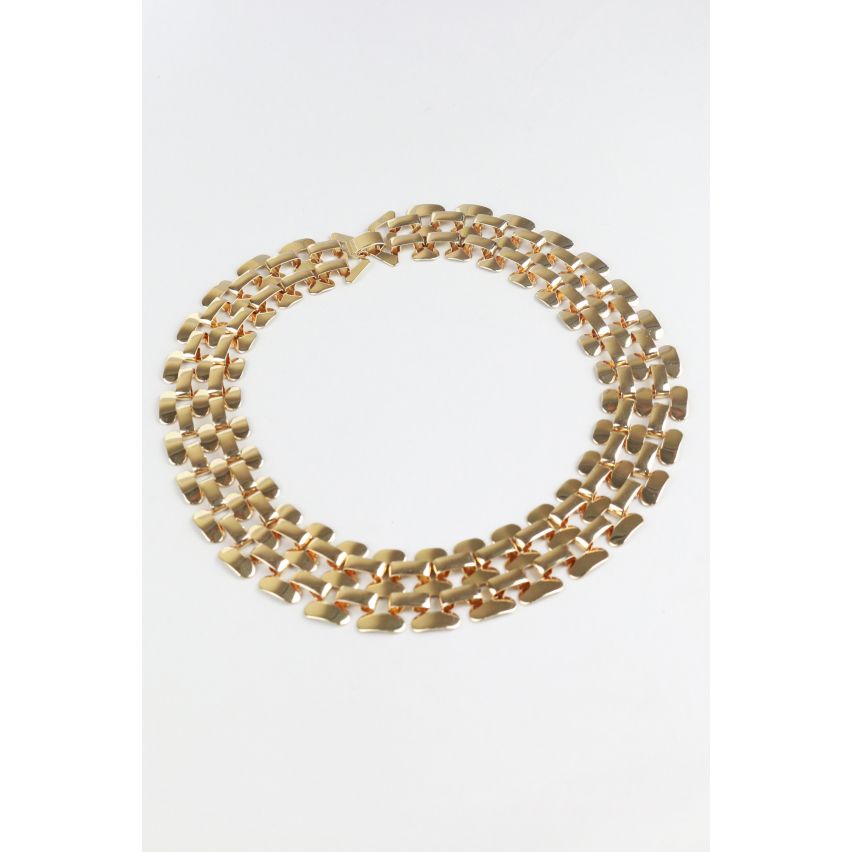 Lovemystyle Gold Chainmail Design Choker Necklace