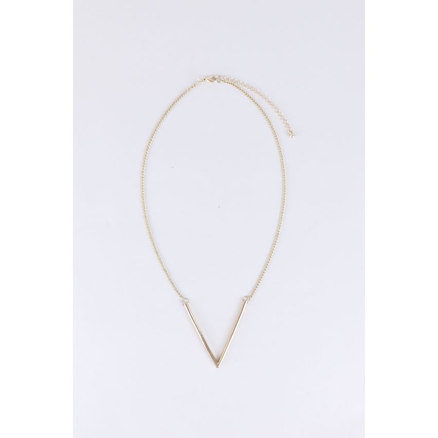 Lovemystyle Gold Delicate Chain Necklace With Solid V Design