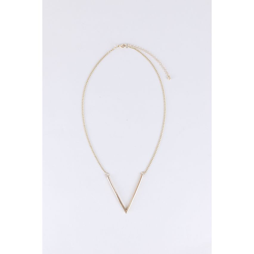 Lovemystyle guld delikat kedja halsband med Solid V Design