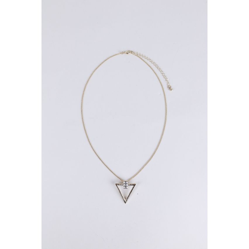 Lovemystyle goud Delicate ketting met Diamante driehoek