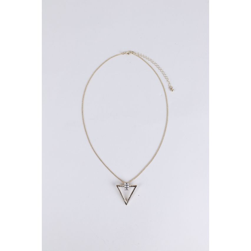 Lovemystyle guld delikat halsband med Diamante triangel