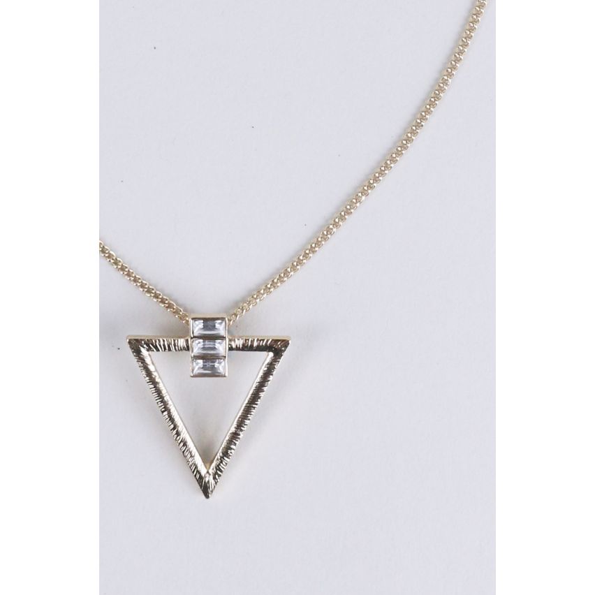 Lovemystyle Gold zarte Halskette mit Diamante Dreieck