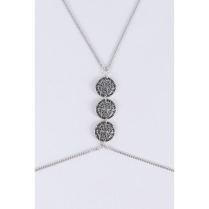 Lovemystyle Silber-Körper-Kette mit Anhänger Münze
