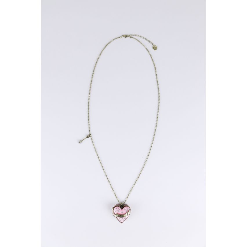 Lovemystyle Oversized roze hart medaillon met sleutel