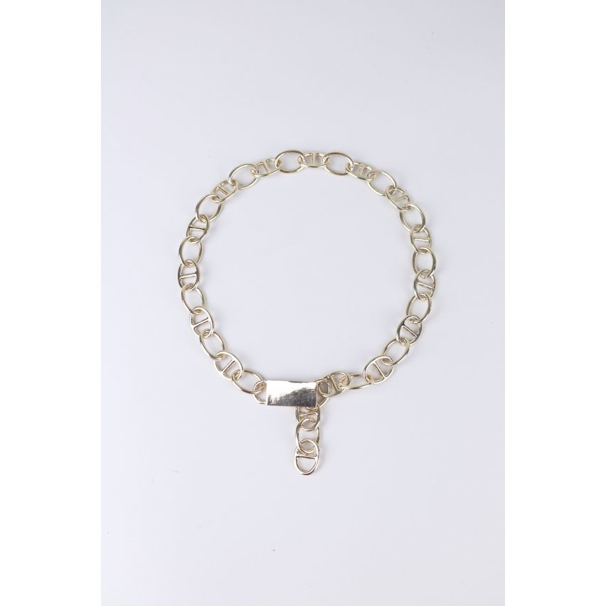 LMS grosse chaîne collier tour de cou avec détail de plongée en or
