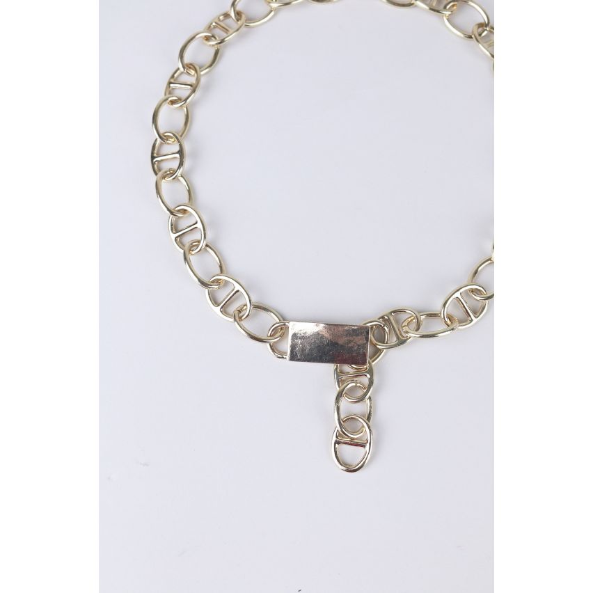 LMS grosse chaîne collier tour de cou avec détail de plongée en or