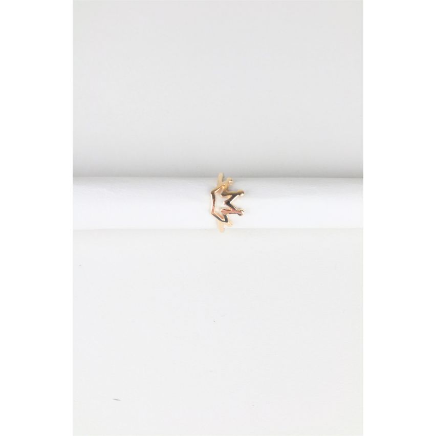 Lovemystyle Simple Gold Plastic Outlined Crown Ring