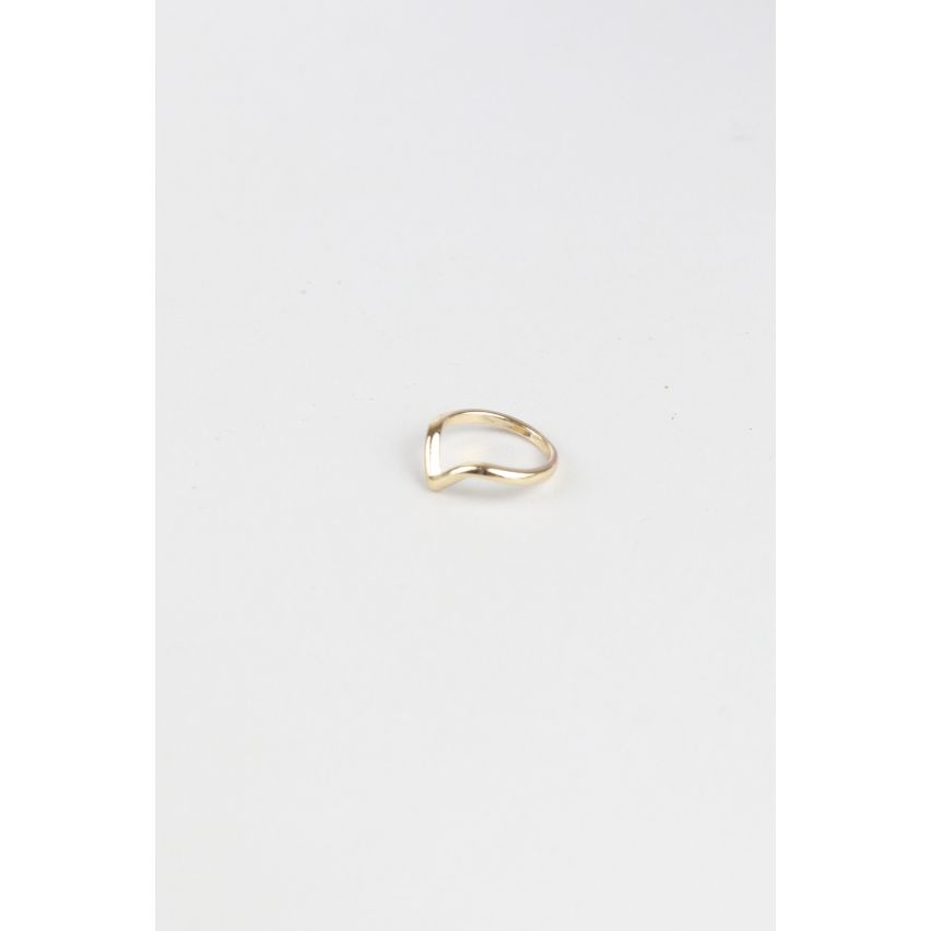 Lovemystyle Simple Geometric Metal Ring In Gold