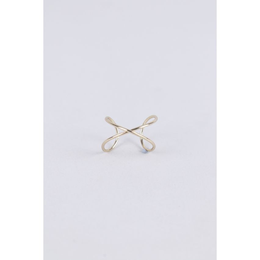 Lovemystyle Gold Metal Ring With Twisted Loop Design