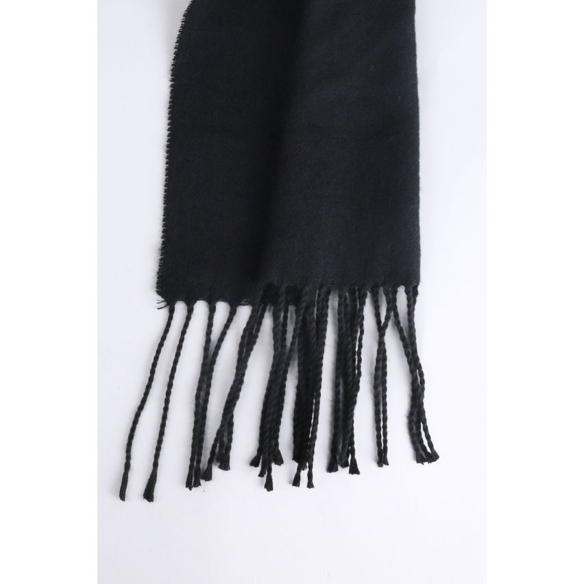 Écharpe en laine Lovemystyle noir avec détail de Fringe