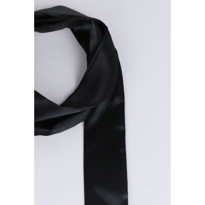 Lovemystyle dunne lange zijde/Satin nek Scalf In zwart