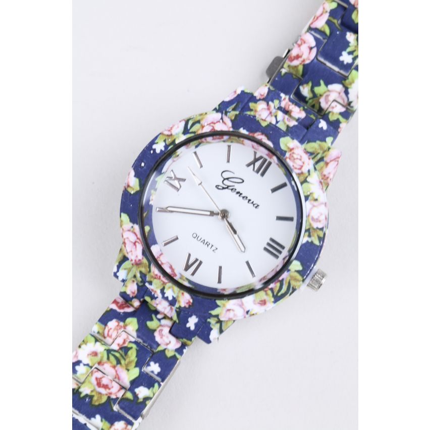 Lovemystyle Blue Watch mit ganzen Floral Design