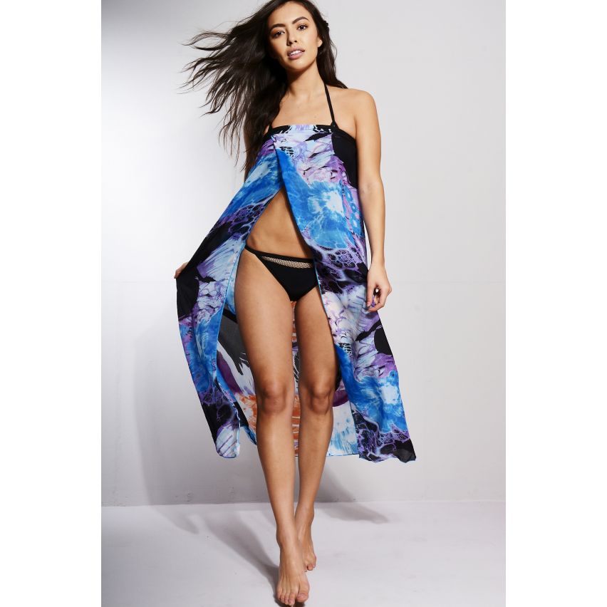 Lovemystyle gedruckt trägerlosen Tie zurück Sarong mit Kutte zurück