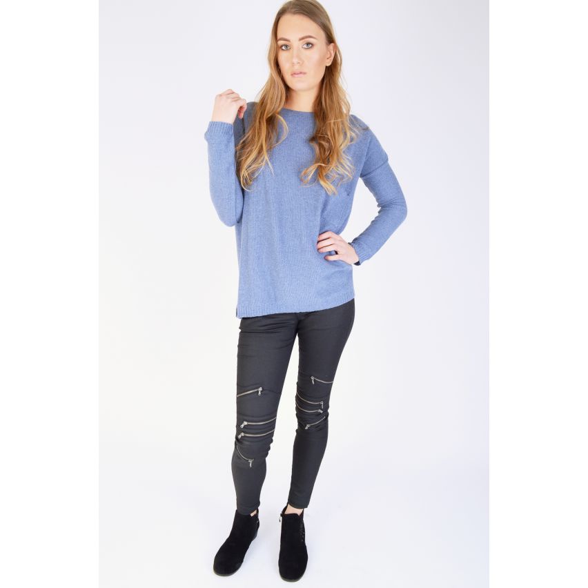 Friday's Project Gebreide blauwe lange mouwen trui met ontspannen Fit