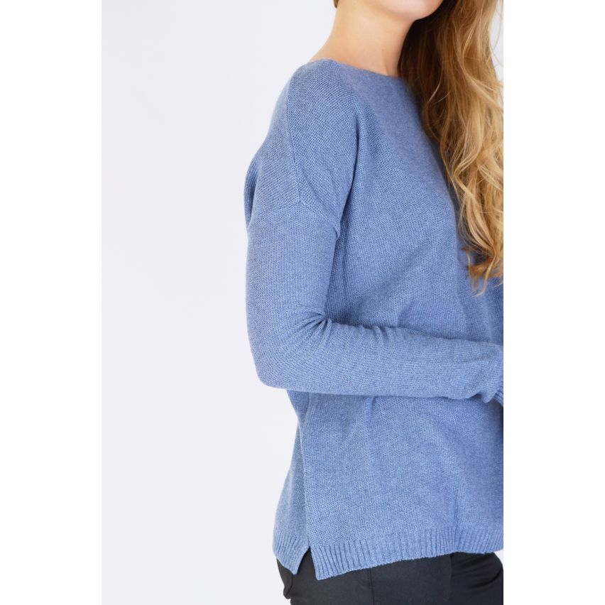 Friday's Project Gebreide blauwe lange mouwen trui met ontspannen Fit