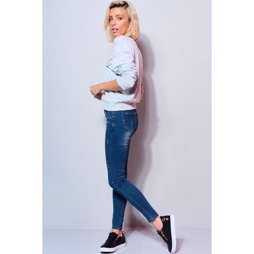 Lovemystyle Skinny Black Jeans en Denim bleu