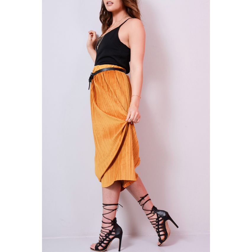Lovemystyle plissé jupe Midi en or