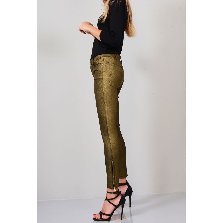 Lovemystyle Funkeln Röhrenjeans In Gold