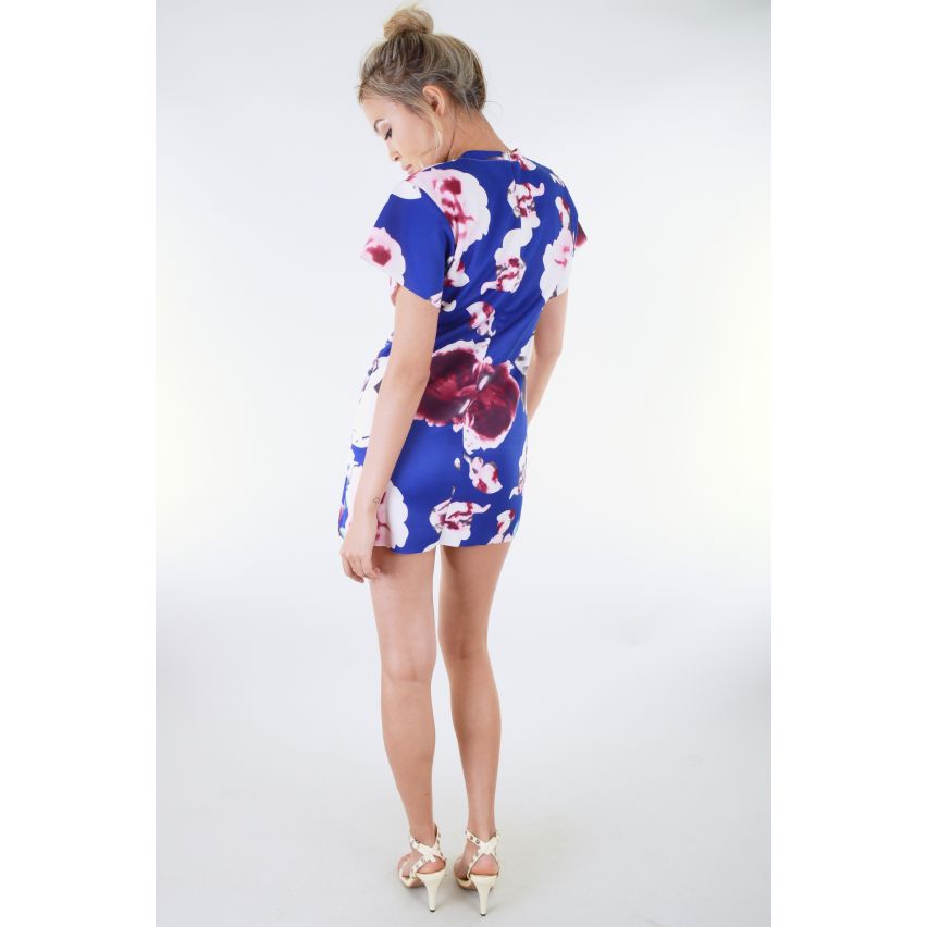 Lovemystyle blau Kleid mit weißen und rosa Blüten