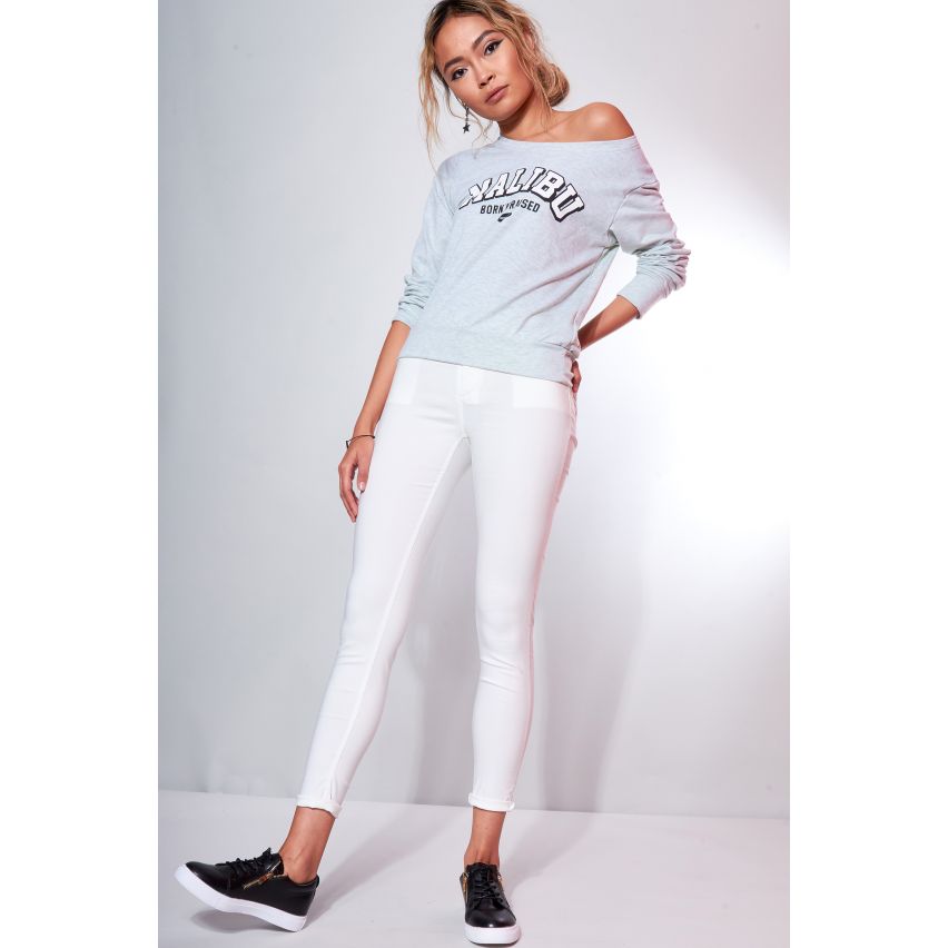 LMS bianco Skinny vita alta alla caviglia Grazer Jean