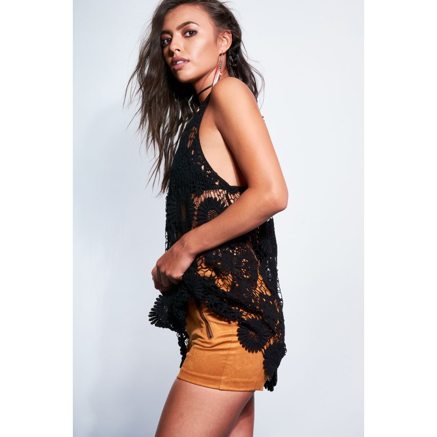 Lovemystyle hoog getailleerde oranje Shorts met Zip Detail