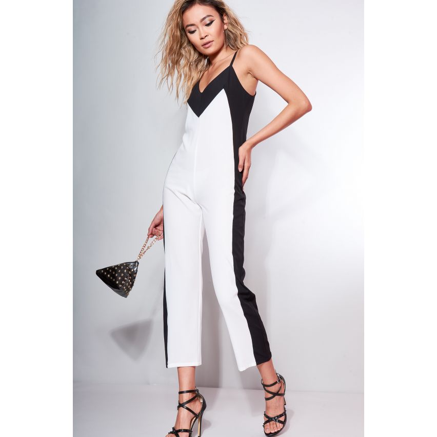 Lovemystyle weißen Overall mit dicken schwarzen Saum