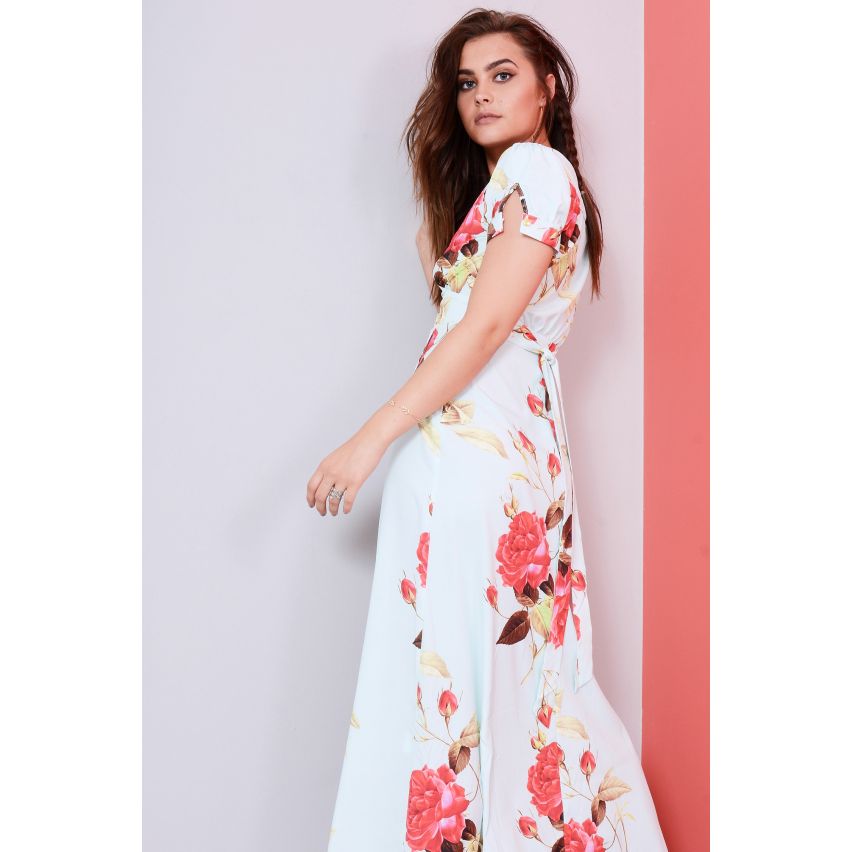 Lovemystyle Maxi-Kleid mit Blumenprint In mintgrün