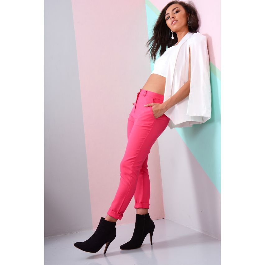Lovemystyle montati pantaloni cavallo basso In rosa caldo