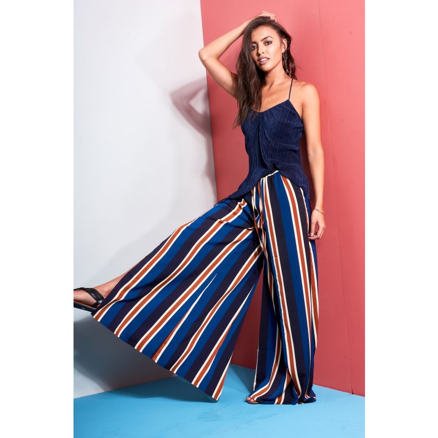 Lavish Alice Split Side Striped Palazzo Pants