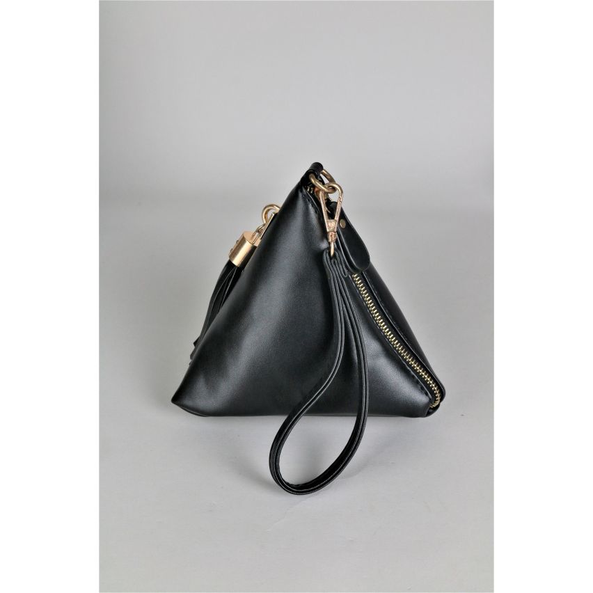 Pochette triangolare Lovemystyle nero con dettaglio nappa