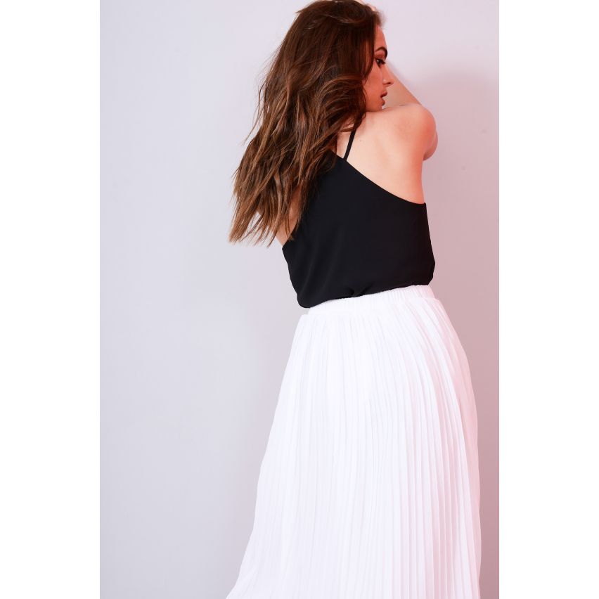 Lovemystyle wit geplooid Maxi Skirt With Chiffon Overlay