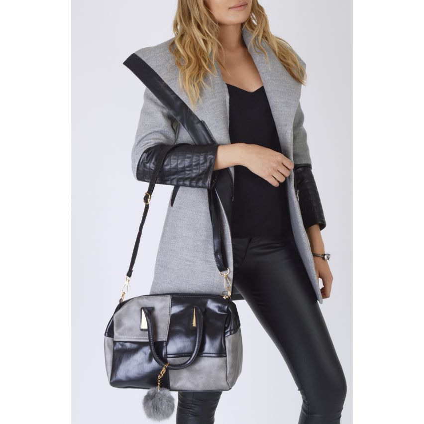 Lovemystyle zwart en grijs selectievakje handtas met pompoenen
