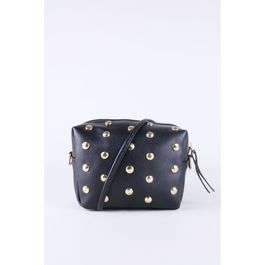 Lovemystyle Box-Seitentasche mit goldenen Nieten In schwarz