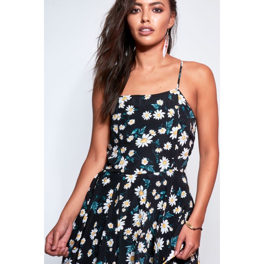 Parisien Combi Floral noir avec sur jupe patineuse