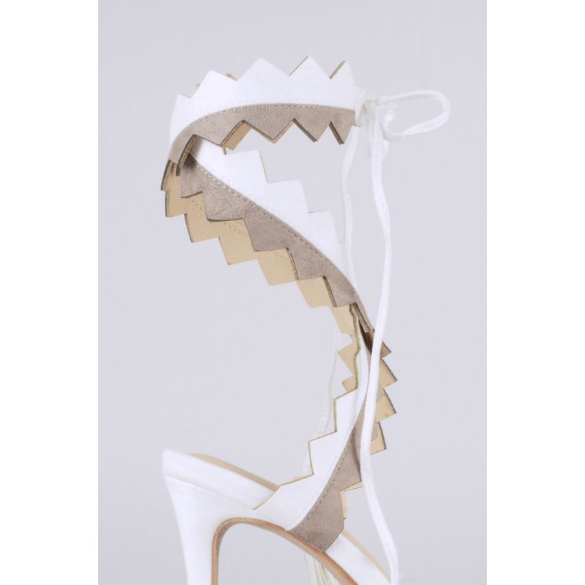 Lovemystyle Wraparound hak sandalen In Wit