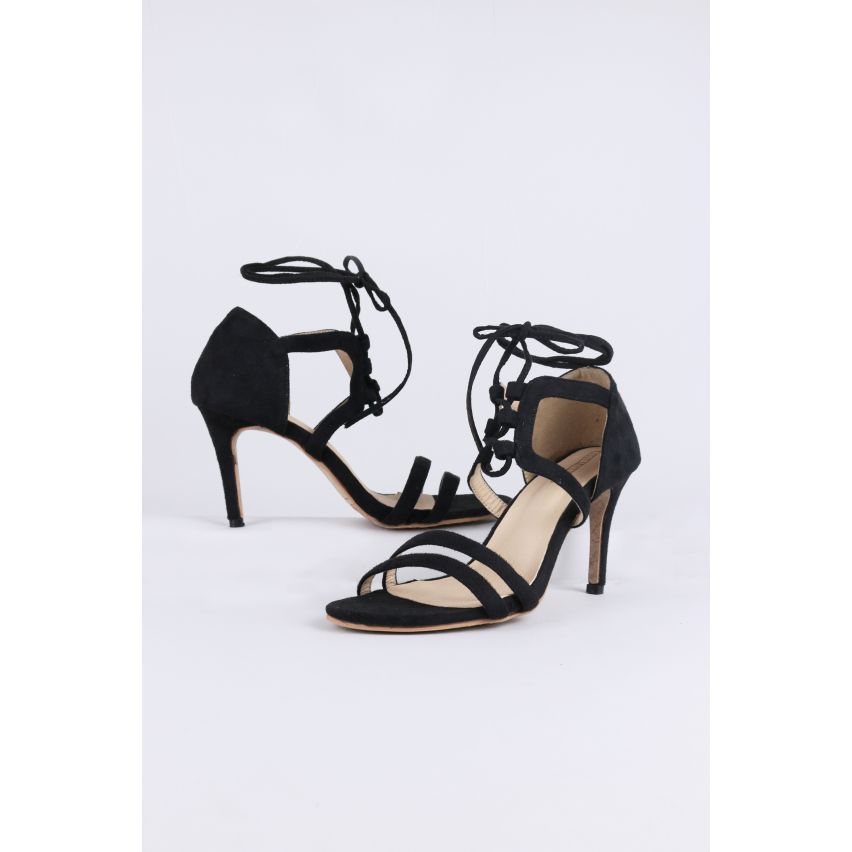 Lovemystyle Lace Up hak sandalen zwart