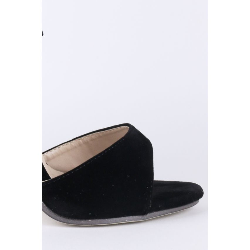 Lovemystyle Wildleder Knöchel spitzen Absätzen Sandalen In schwarz