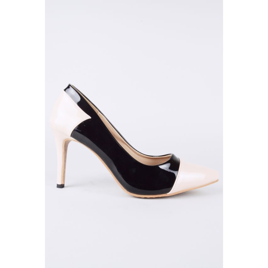 Lovemystyle noir et Nude brevet Escarpin talons