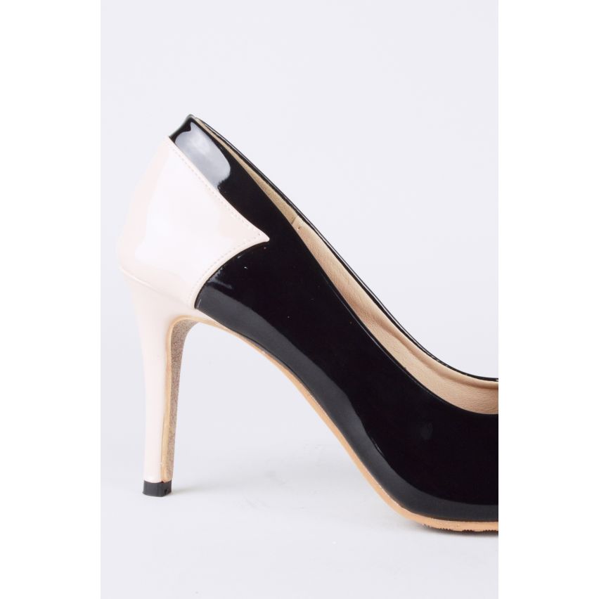 Lovemystyle noir et Nude brevet Escarpin talons