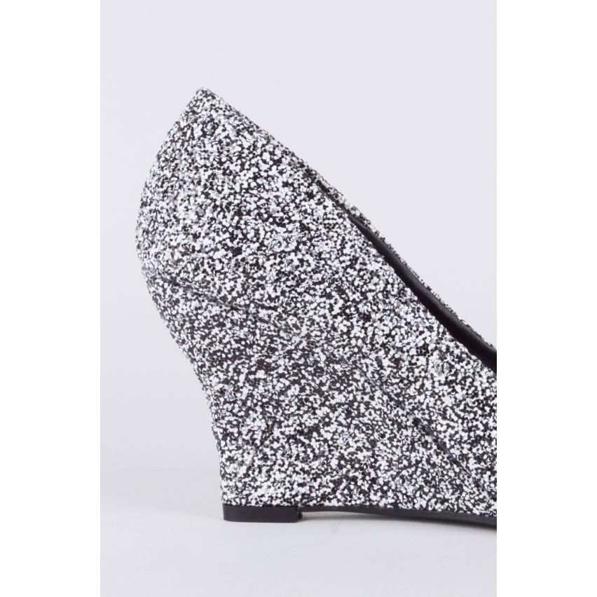 Black glitter wedges deals