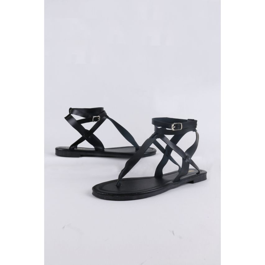 Lovemystyle zwarte dubbele riem Gladiator sandalen