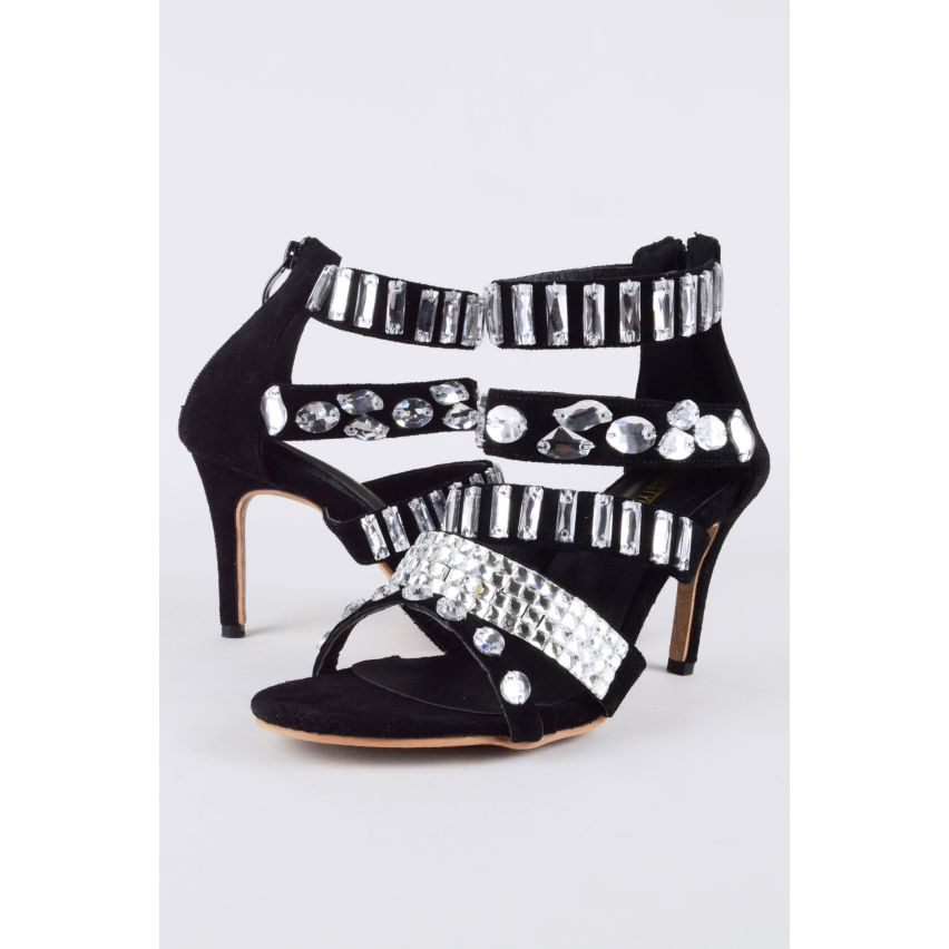 Lovemystyle Allover-Juwel Heels In schwarz