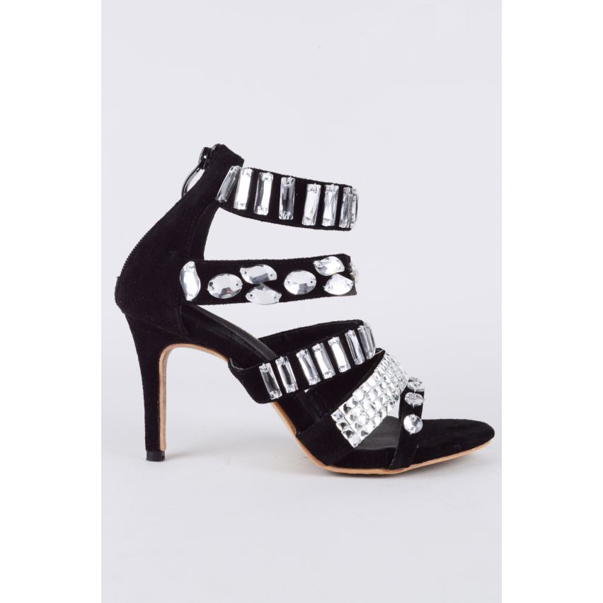 Lovemystyle Allover-Juwel Heels In schwarz