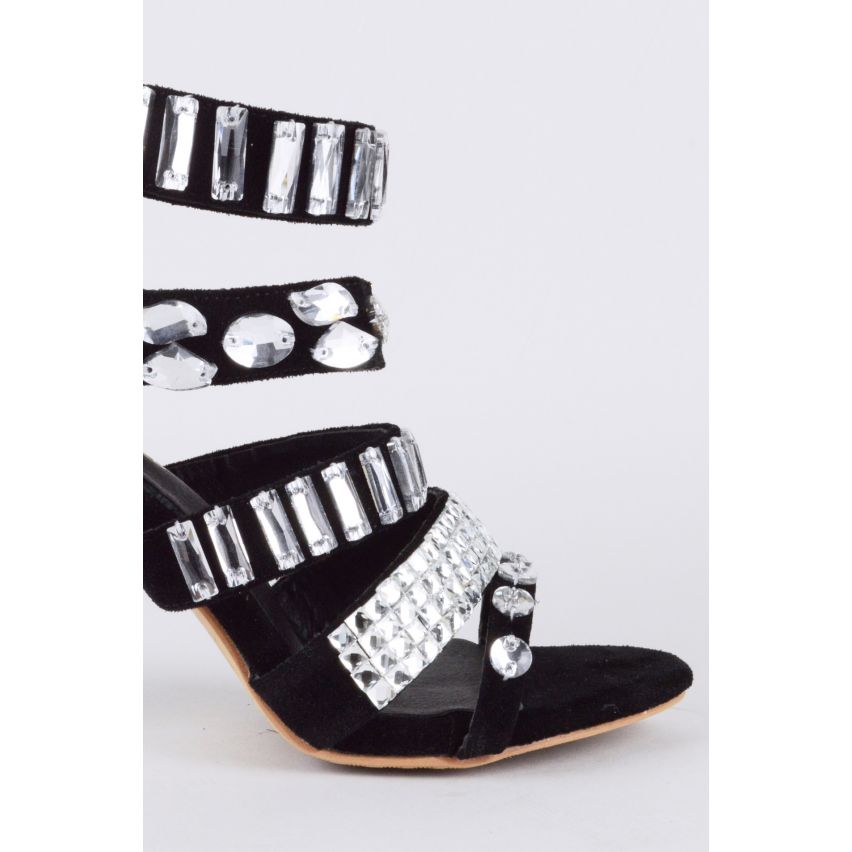 Lovemystyle Allover-Juwel Heels In schwarz