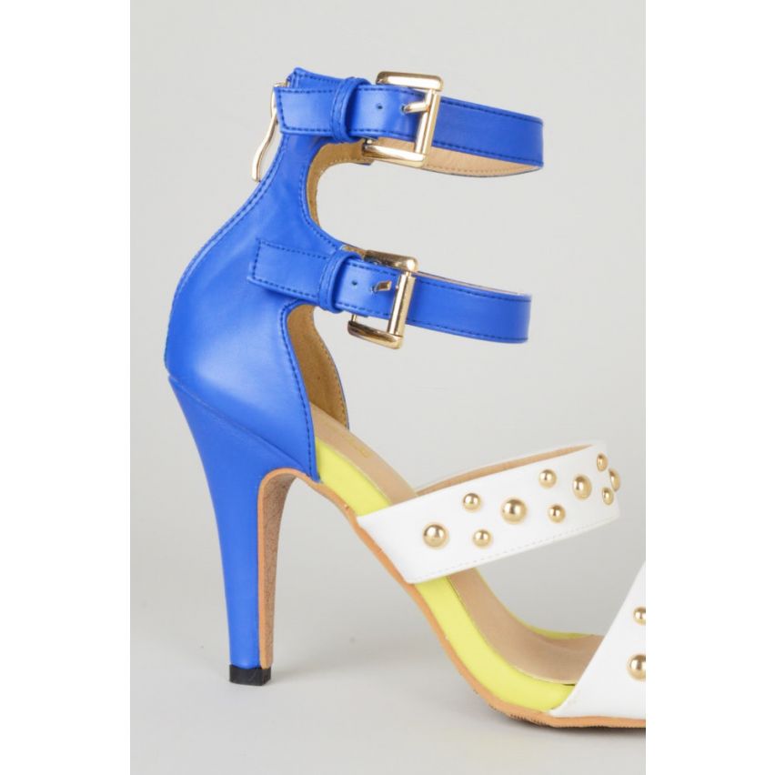 Lovemystyle blauw en wit bezaaid hoge hakken