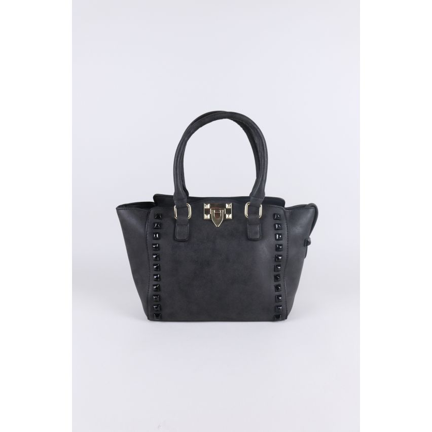 Lovemystyle schwarz Kunstleder Tasche mit Nieten