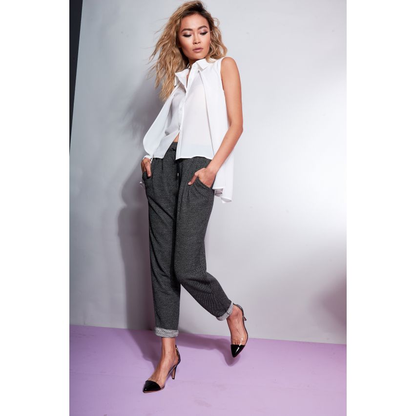 Stijl Londen wit asymmetrische gelaagde Shirt met Split terug