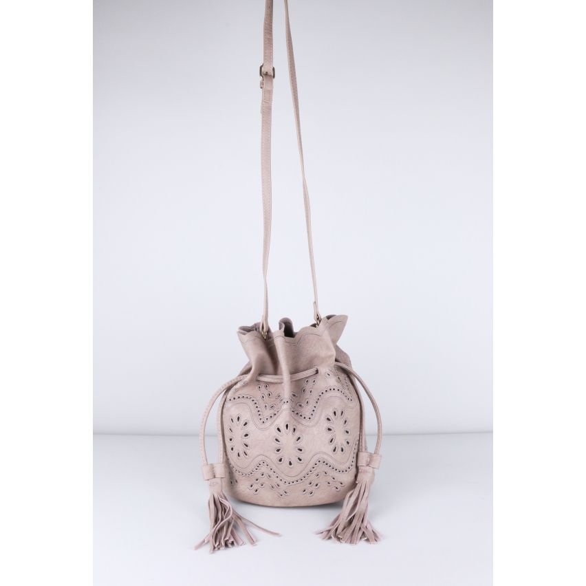 LMS braune Schulter Stil Beuteltasche mit Laser geschnittene Detail