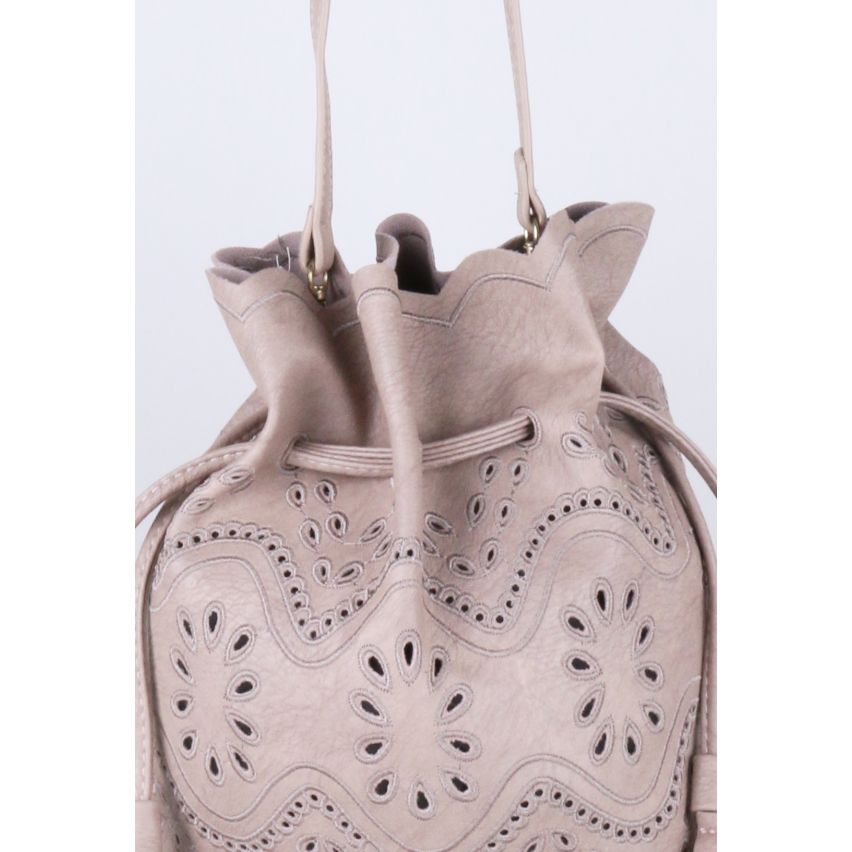 LMS braune Schulter Stil Beuteltasche mit Laser geschnittene Detail
